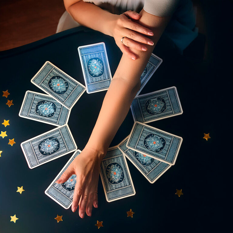 Mujer lectura de Tarot red